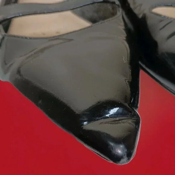 ANN TAYLOR Patent Leather MARY JANE Black FLATS Sz 8.5 M - Picture 2 of 15